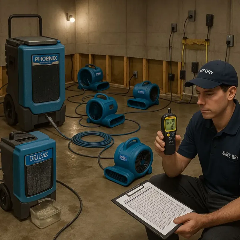Structural Drying and Dehumidification process in Webster, NH